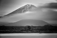 A tree, a boat and Mt Fuji