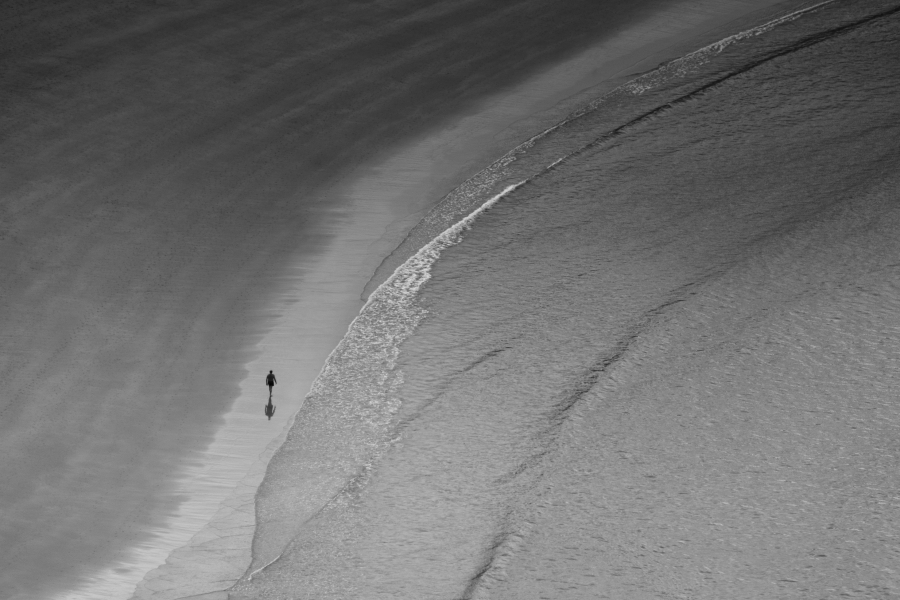 Alone on the beach.