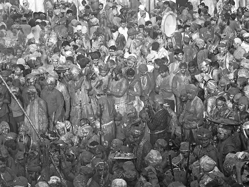 Crowds during the festival of Holi