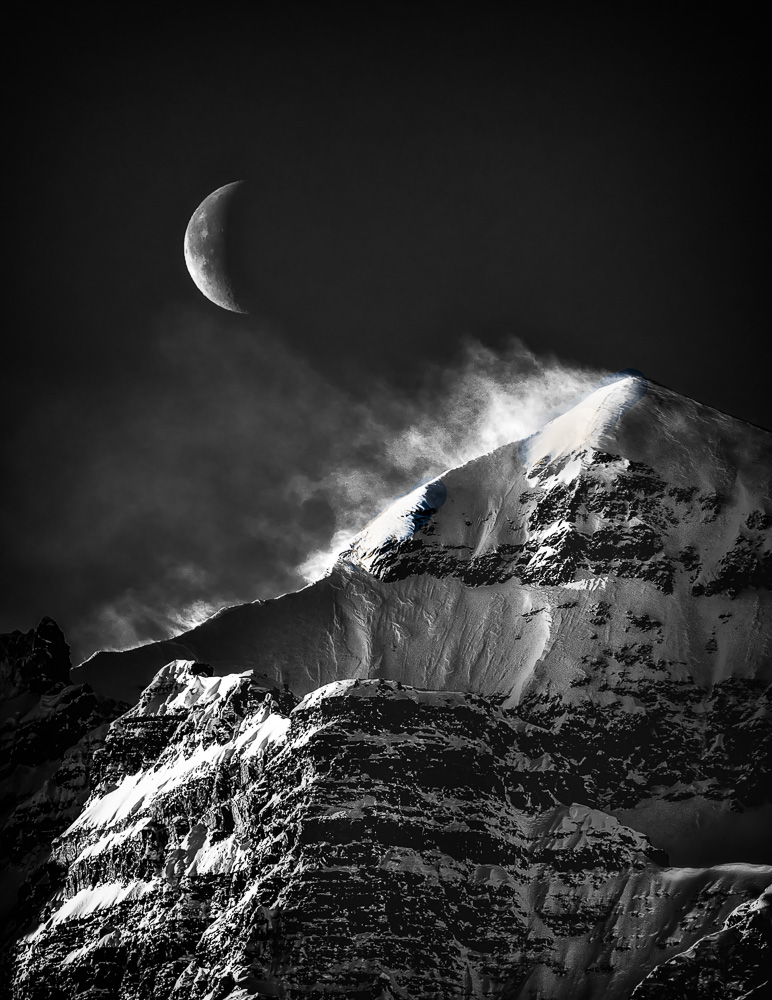 Moon and Blowing Snow