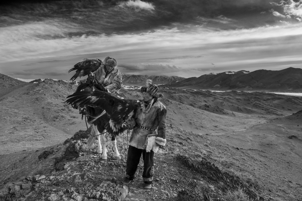 Father and Son Eagle hunters