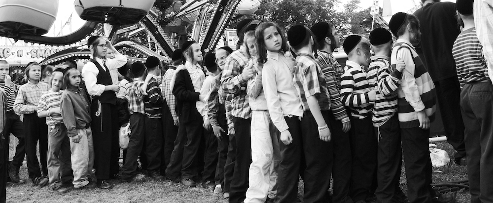 Hasidic Boys waiting for the Ride.  Columbia County Fair 2004