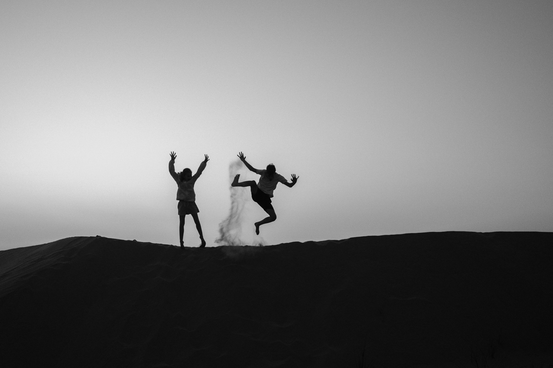 sand dunes sunset jumps