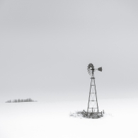 Prairie Windmill in Winter
