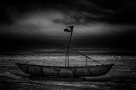 Inuit Boat Before The Long Night Falls