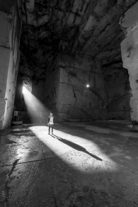 ray of light in the marble quarry