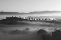 Foggy sunrise in Tuscany