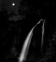 Waterfall under full moon